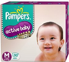 Pampers Active Baby Medium Size Diapers (90 count)