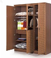 Royal Oak Alvin Three Door Wardrobe with Mirror (Brown)