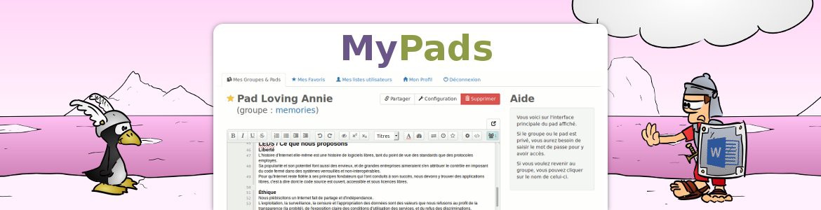 MyPads, l'alternative à GoogleDocs