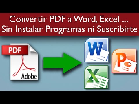 Convertir PDF a Word, Excel, PowerPoint sin Instalar Programas