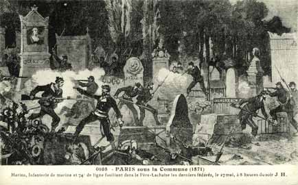 combat dans le cimetiere du prre lachaise