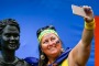 Spectators take selfies at the Australian Open which has catapulted Social Playground into the spotlight. 