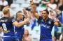 Jubilant: Will Hopoate celebrates scoring a try during the round four NRL match between the South Sydney Rabbitohs and ...