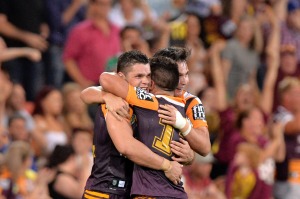 Sweet revenge: The Broncos had the last laugh in Brisbane on Friday night.