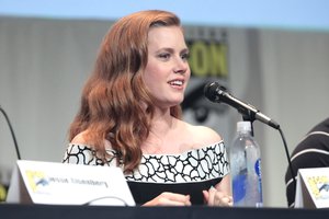 Amy Adams speaking at the 2015 San Diego Comic Con International, for "Batman v Superman: Dawn of Justice", at the San Diego Convention Center in San Diego, California.