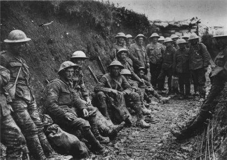 British troops in the trenches during World War I