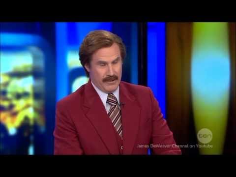 Ron Burgundy & The "Infamous Fanny" Interview LIVE FULL Australian Tv 25-11-2013