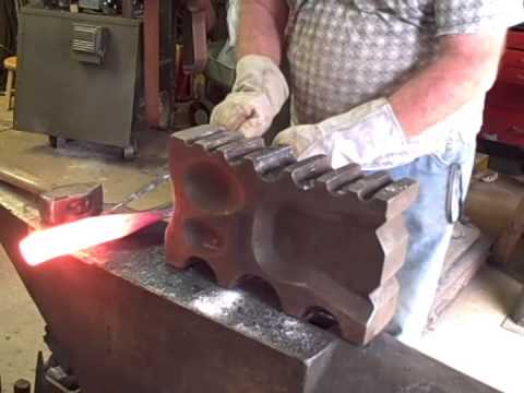 Forging a gun barrel