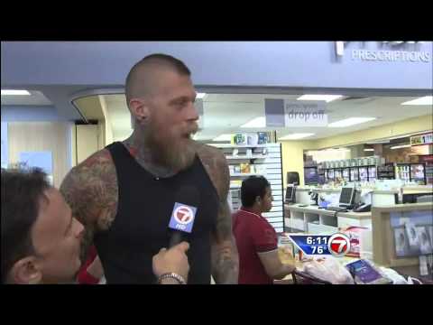 April 10, 2014 - WSVN 7 - Miami Heat's Chris Anderson "Birdman" Gives Family A Food Shopping Spree