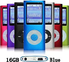 G.G.Martinsen 16 GB Blue Portable MP3/MP4 Player with Multi-lingual OS , Multi-Functional MP3 Player / MP4 Player with Mini USB Port, Voice Recorder , Media Player , E-book reader (Blue)