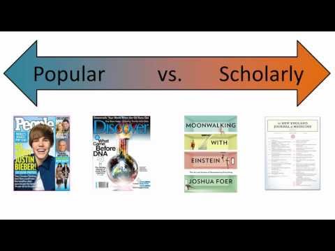 Scholarly and Popular Sources