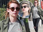 Exclusive... 52005777 Emma Roberts picks up some lunch in Los Angeles on March 26, 2016. The actress recently switched her hair color from blonde to brown, or "desert rose," as she calls it. FameFlynet, Inc - Beverly Hills, CA, USA - +1 (310) 505-9876