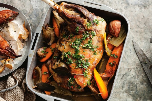 8-hour braised lamb shoulder with chimichurri