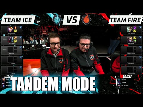 Team Ice vs Team Fire | 10 vs 10 Tandem Mode Match LoL All-Stars 2015 LA | Fire vs Ice Tandem