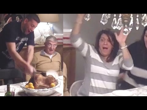 Bashing the Thanksgiving turkey - Thanksgiving Pranks