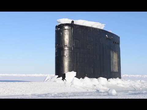 Rare footage: Nuclear submarine emerges through solid Arctic ice