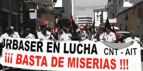 Spain: Members of the anarcho-syndcialist CNT demonstrate