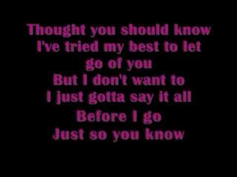 Just so you know jesse mccartney Lyrics