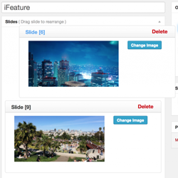 iFeature Slider drag-and-drop in action