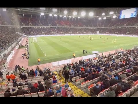 Football action & fans' support in 360-degree 4k video: Russia v Lithuania