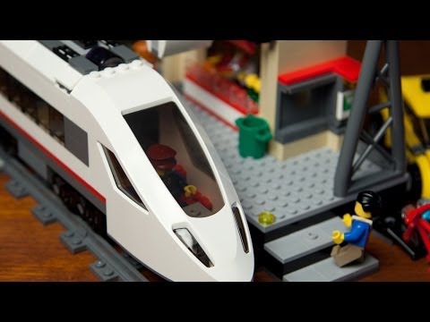 Lego High Speed Passenger Train 60051 with Train Station 60050 [Unboxing - Build - Review]