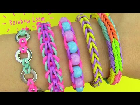 Rainbow Loom! DIY 5 Easy Rainbow Loom Bracelets without a Loom (DIY Loom Bands)