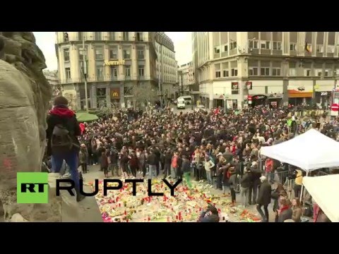 Belgium: 'Hooligans' crash vigil for victims of Brussels attacks