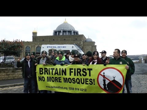 Britain First day of action in Bradford - Activists and cars attacked!