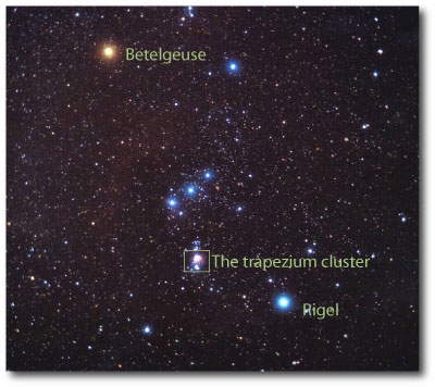 orion showing trapezium