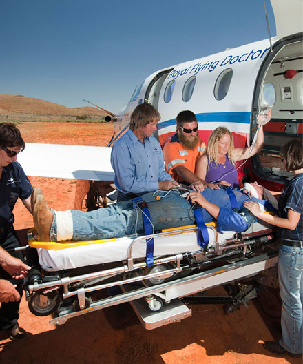 medical evacuation from Mount Ive Station, South Australia