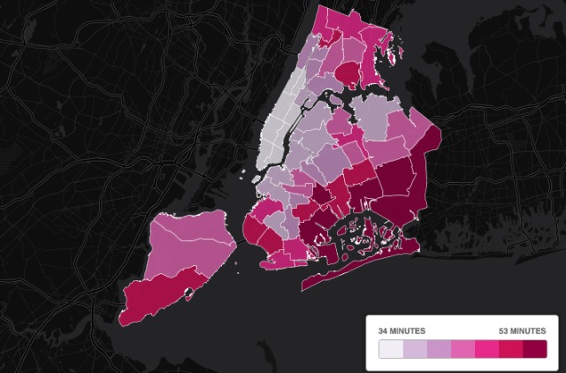 Interactive Map Compares NYC Commute Times By Neighborhood