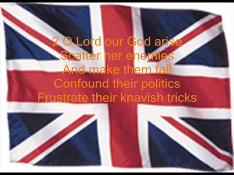 British Anthem, God Save the Queen (with lyrics)