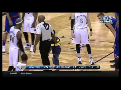 Little Kid Runs Onto The Court To Hug Carmelo Anthony