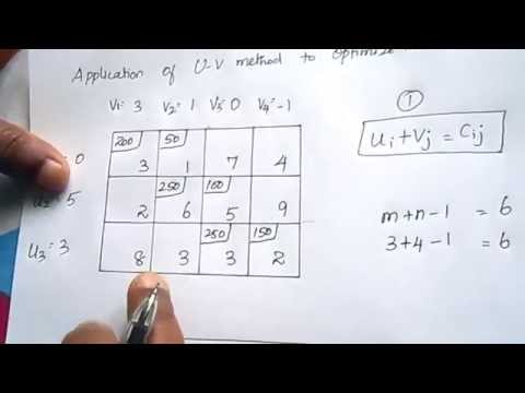 Transportation problem [ MODI method or U V method or Optimal  Solution ] in Operation Research