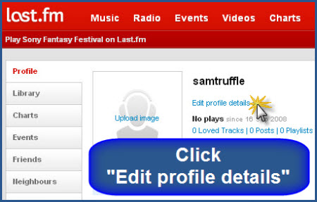 LastFM - Edit Profile