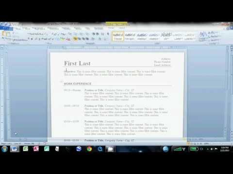 How to Make an Easy Resume in Microsoft Word