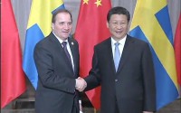 Swedish PM Löfven meets Xi Jinping in Beijing, March 2015.