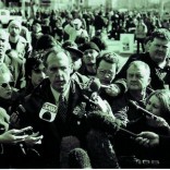 Bob Brown at the s11 anti-globalisation protest in Melbourne, 2000