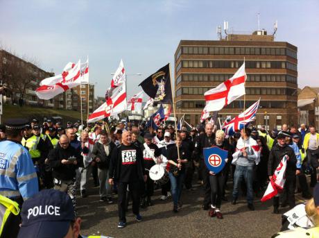 Far-right anti-refugee protest in Dover