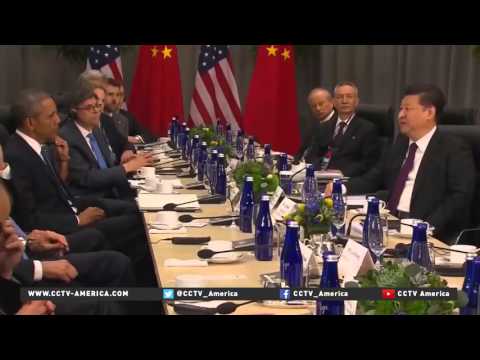 Chinese President ‪Xi Jinping‬ meets with Obama during the Nuclear Security Summit