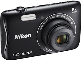 Nikon Coolpix S3700 Fotocamera Digitale Compatta, 20 Megapixel, Zoom 8X, 3200 ISO, LCD 2,7", HD, colore: nero [Nital card: 4 anni di garanzia]