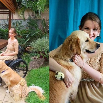 Service Dog Wears Matching Dress to Prom With Her Human