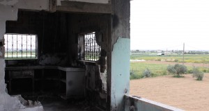 Destroyed walls of the families home