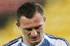 Besart Berisha leaves the field after receiving a red card.