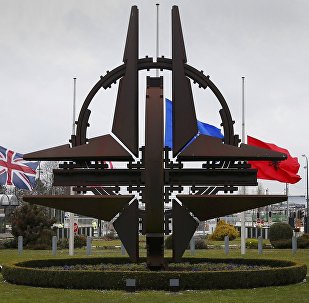 Flags fly at half mast at NATO headquarters in Brussels, March 23, 2016.