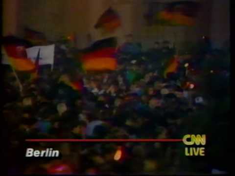 GERMAN REUNIFICATION *LIVE*  CNN,CBS 1990