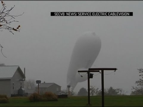 Raw: Runaway Blimp Comes Down in Pennsylvania