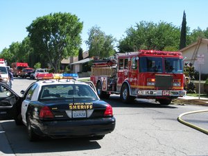 Police and Fire vehicles in Los Angeles