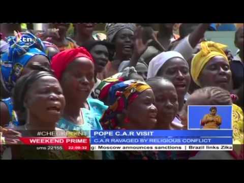 Pope Francis arrives in Bangui, the capital of Central African Republic