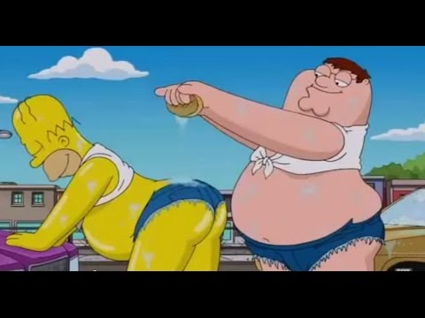 Family Guy - Simpsons Crossover - Carwash Scene "My Milkshake Brings All the Boys to the Yard"